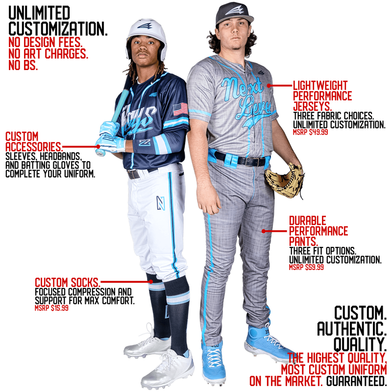 Men's and Boys Baseball Uniforms with Custom Uniform Designs